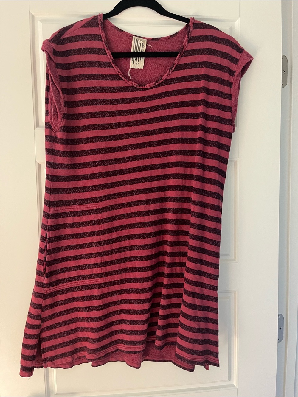 Free People Pink and Black Striped Mini Dress